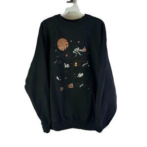 Vintage 90s Halloween Glow in The Dark Skeletons Faded Crewneck Sweatshirt